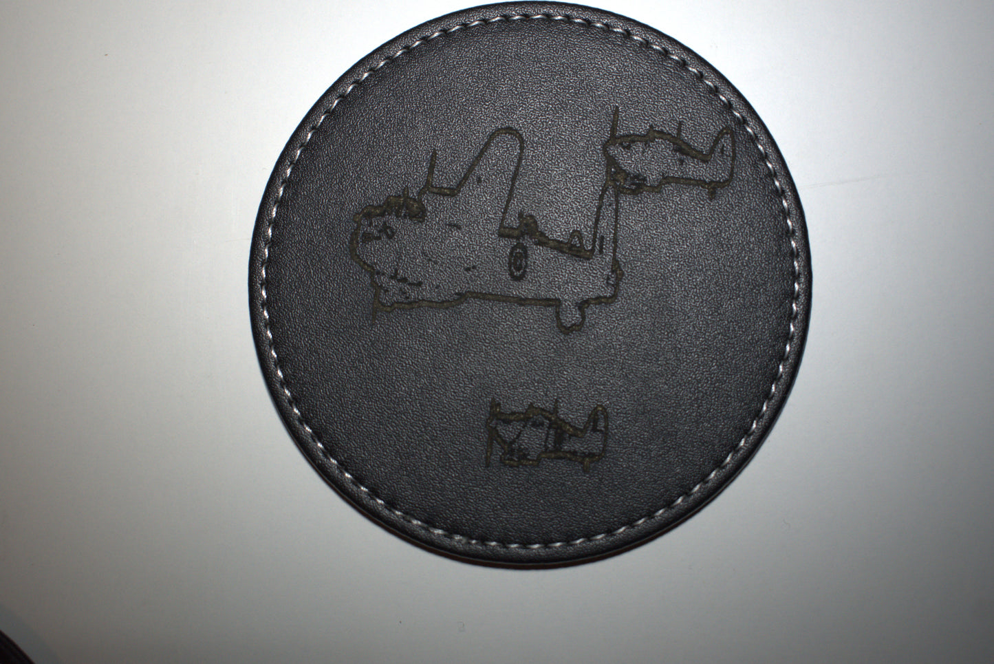 Black Leather EngravedAviation Drink Coasters