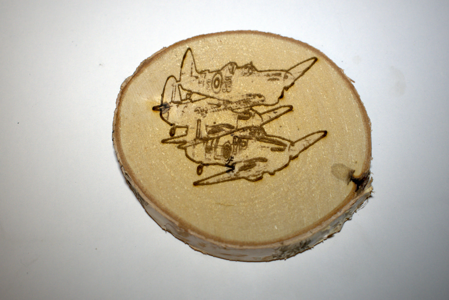 Rustic Wood Slice Aviation Coaster