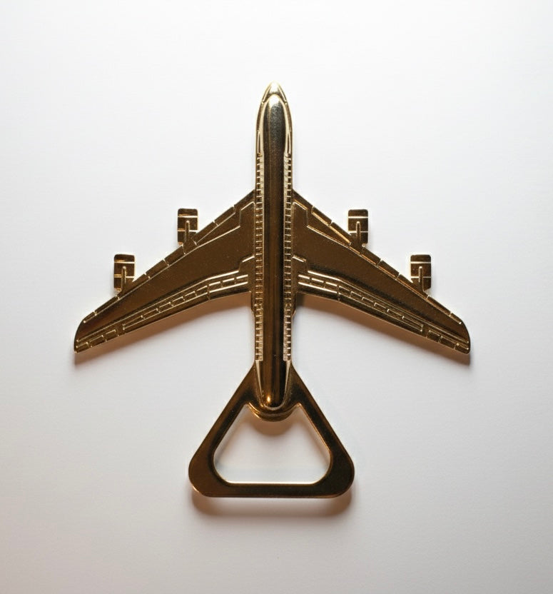 Gold Airplane Bottle Opener – Luxury Zinc Alloy Aviation Gift